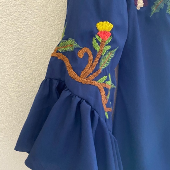 Judith March Embroidered Bell Sleeve Dress - Picture 2 of 9